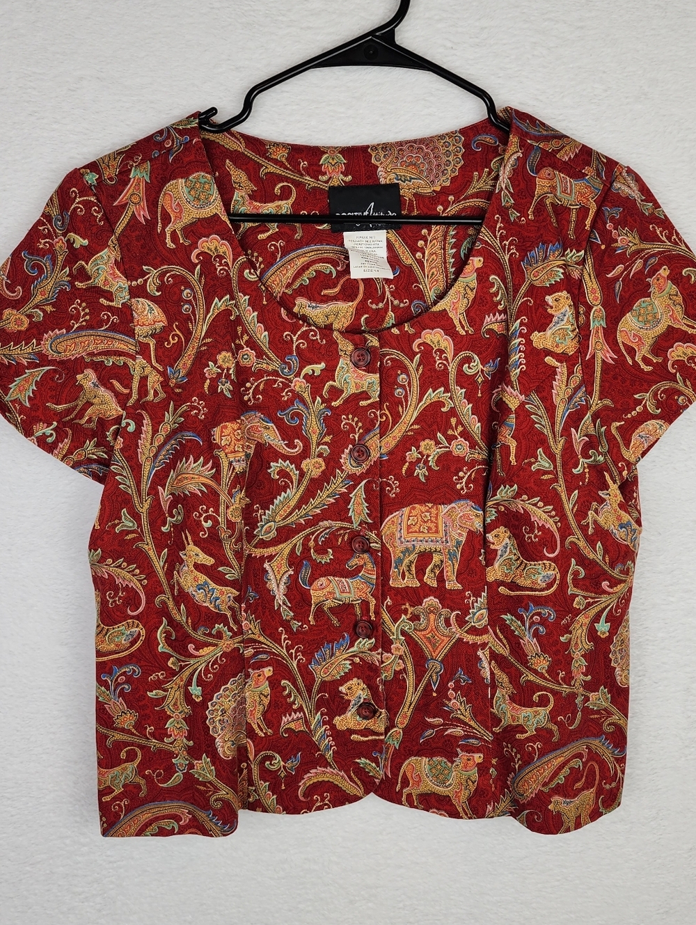 VINTAGE Positive Attitude 100% Cotton Short Sleeve Dress Jacket 14P